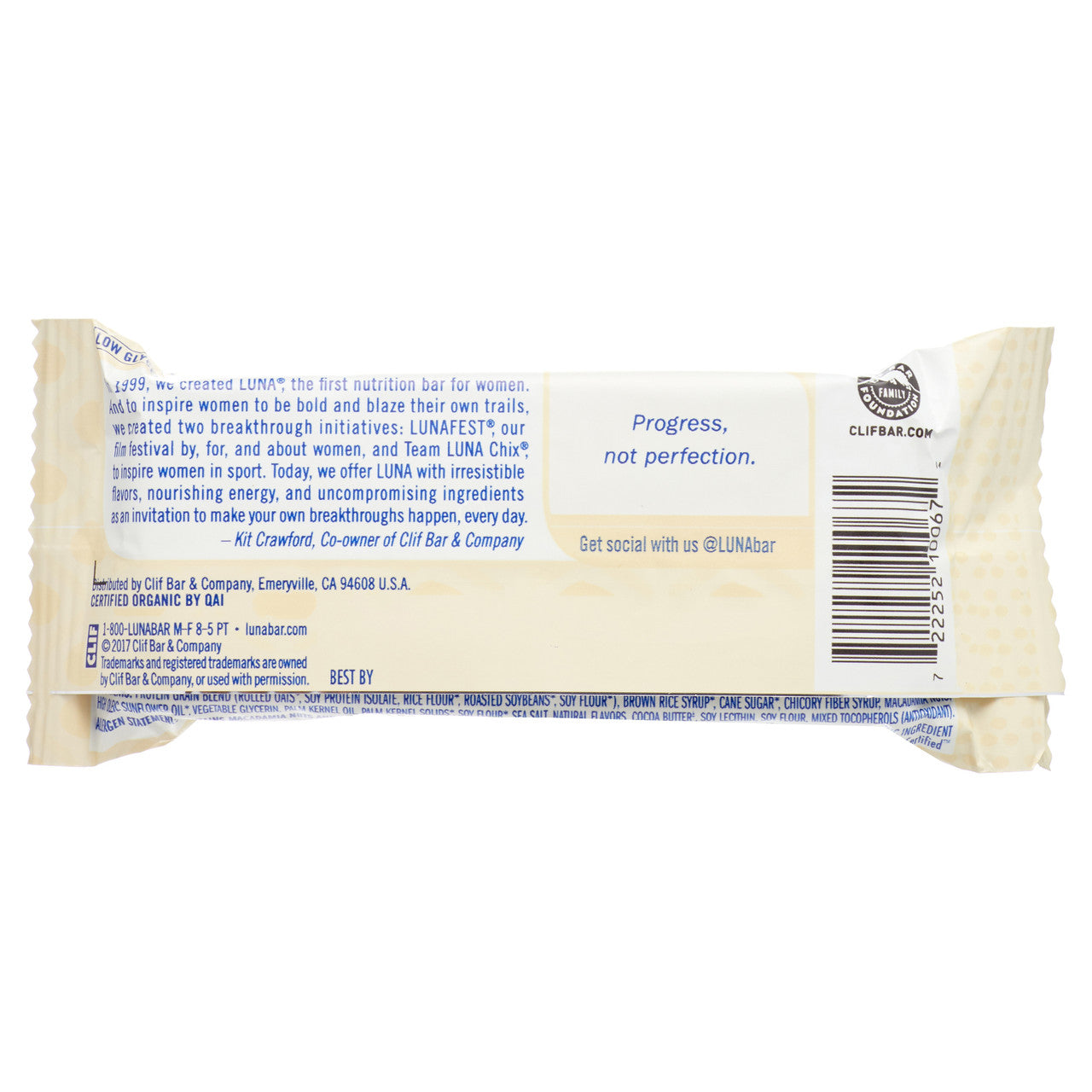 Clif Bar White Choc Macadamia Luna Bar (15x1.69 Oz)