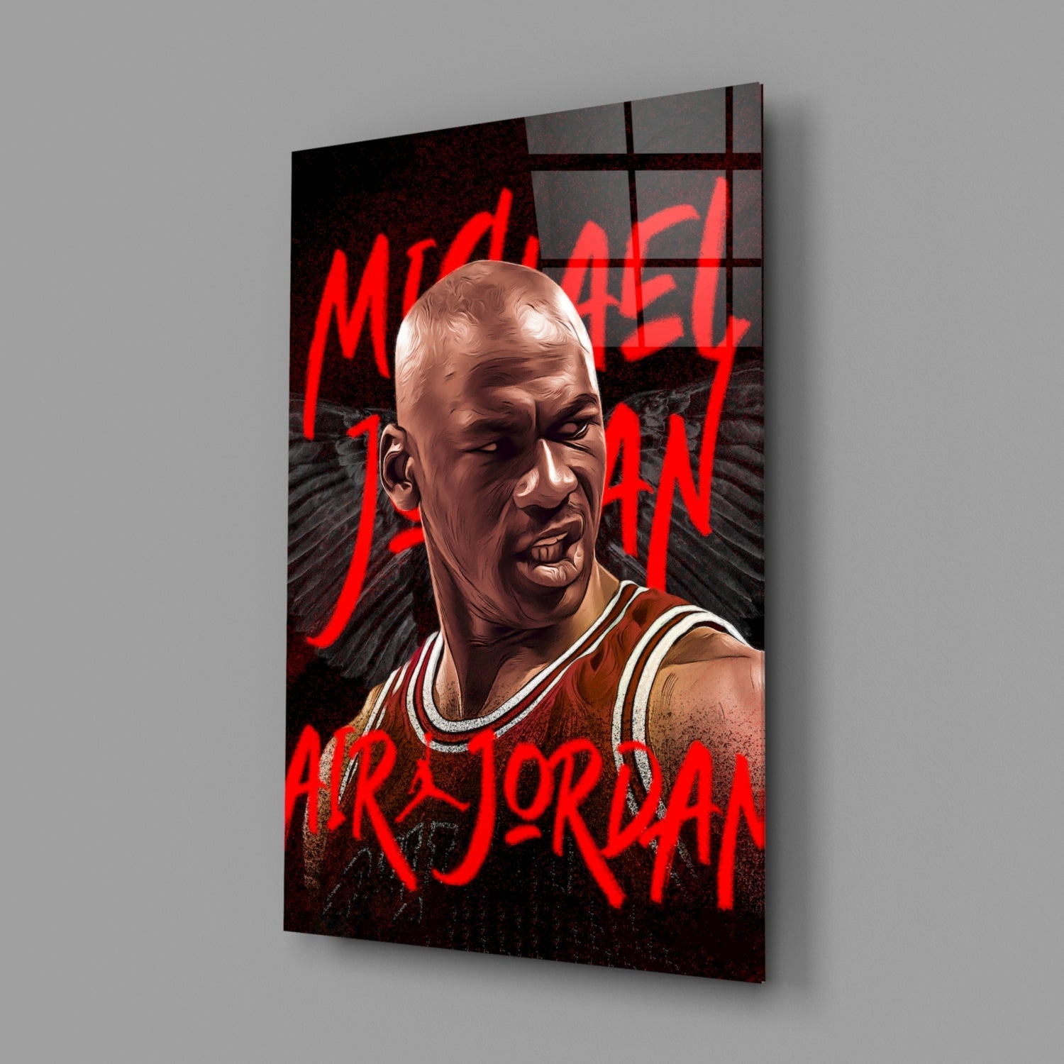 Micheal Jordan, Air Jordan Glass Wall Art || Designer Collection
