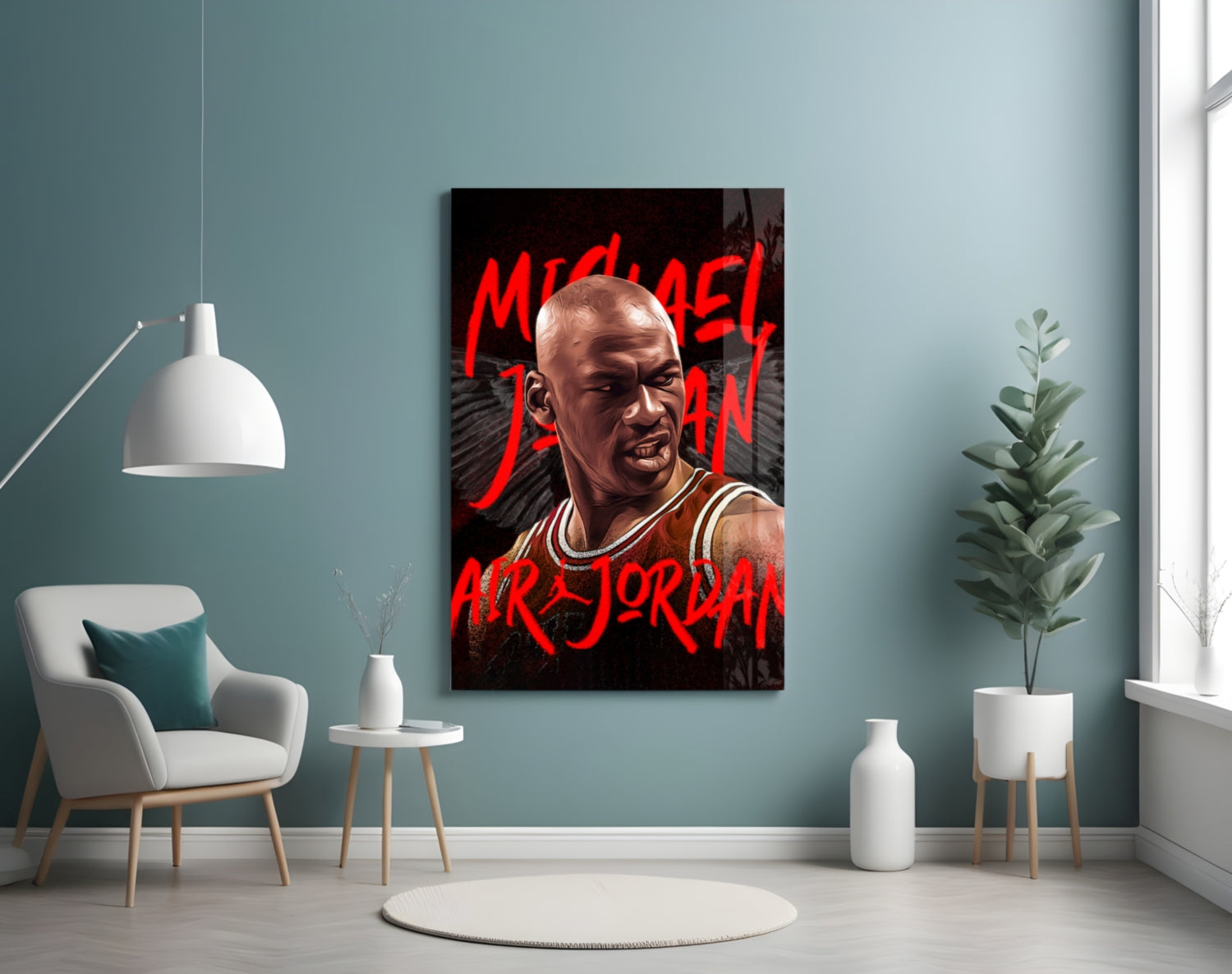 Micheal Jordan, Air Jordan Glass Wall Art || Designer Collection