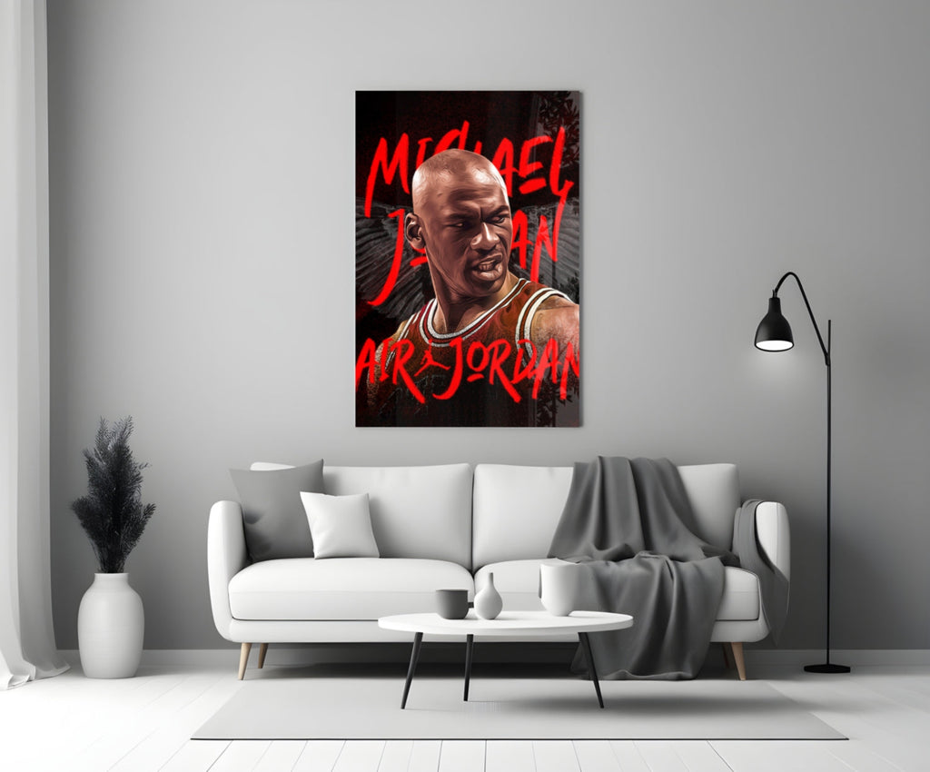 Micheal Jordan, Air Jordan Glass Wall Art || Designer Collection