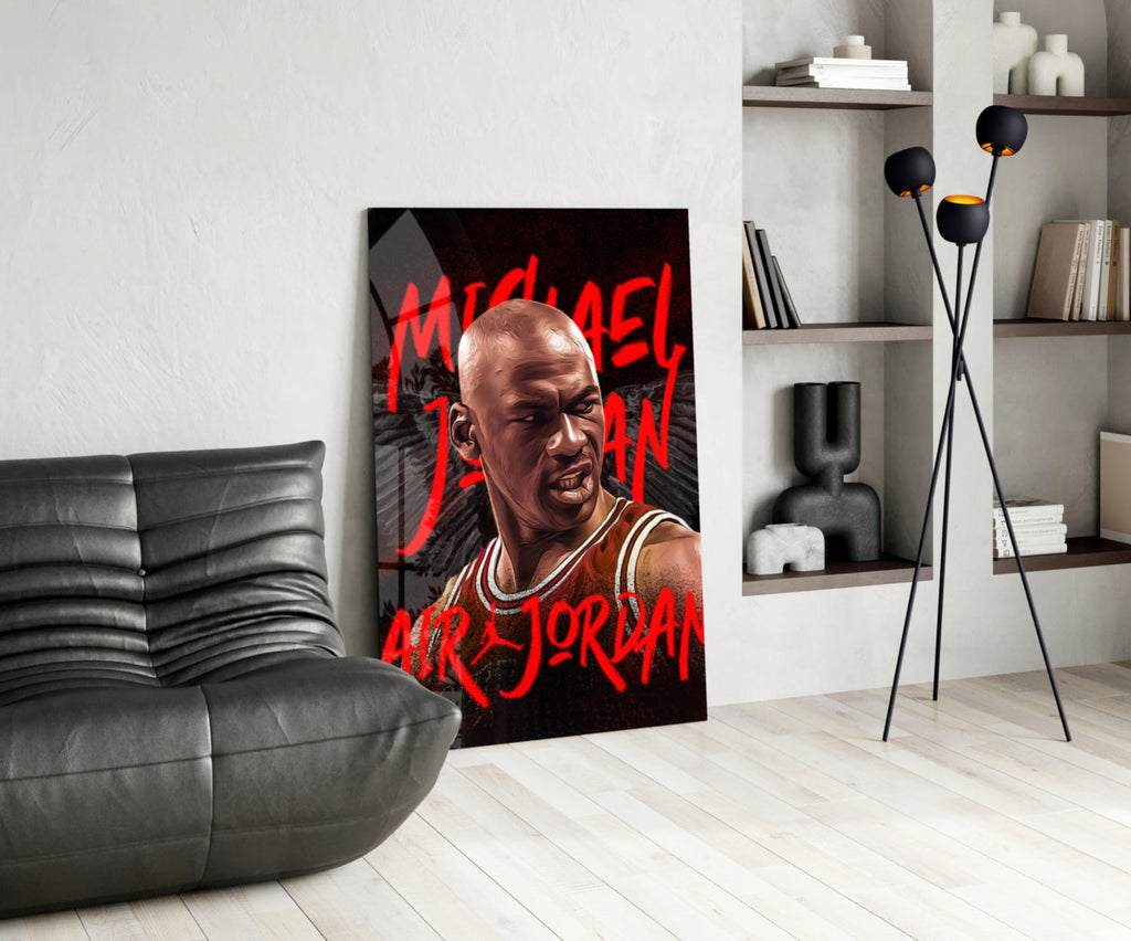 Micheal Jordan, Air Jordan Glass Wall Art || Designer Collection